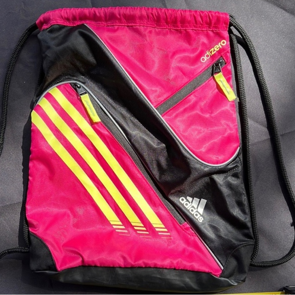 Adidas pink drawstring bag